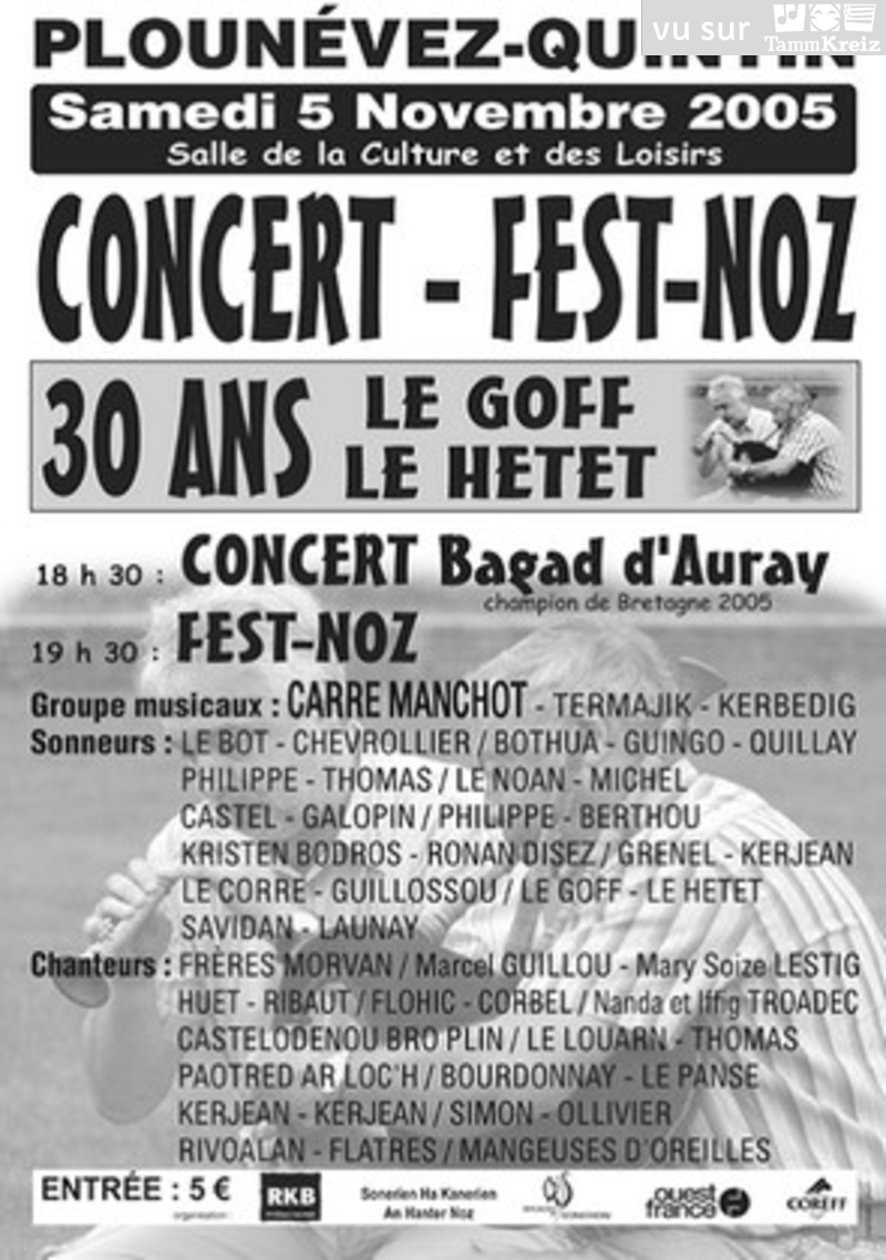 Concert et Fest-Noz à Plounévez-Quintin