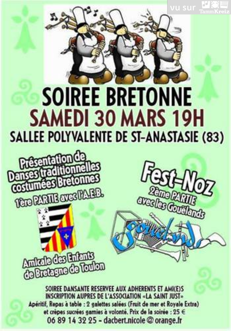 Repas et fest-noz à Sainte Anasthasie