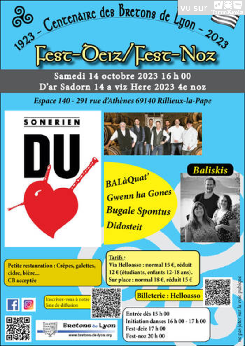 Fest-deiz ha noz&nbsp;à&nbsp;Rillieux-la-Pape