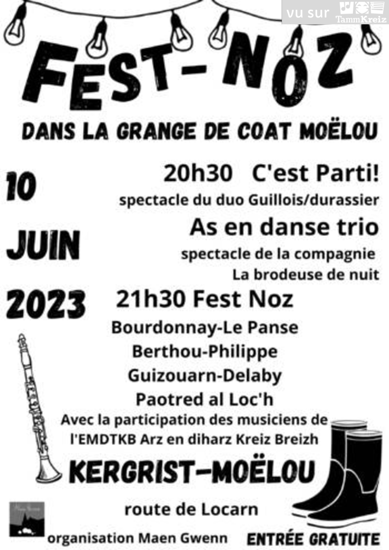 Spectacle et fest-noz à Kergrist-Moëlou