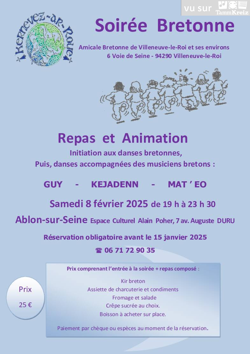 Repas et fest-noz à Ablon-sur-Seine