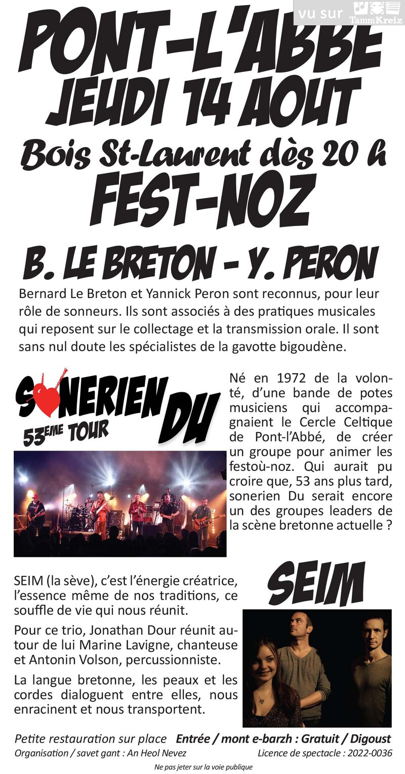Fest Noz&nbsp;à&nbsp;Pont-l'Abbé