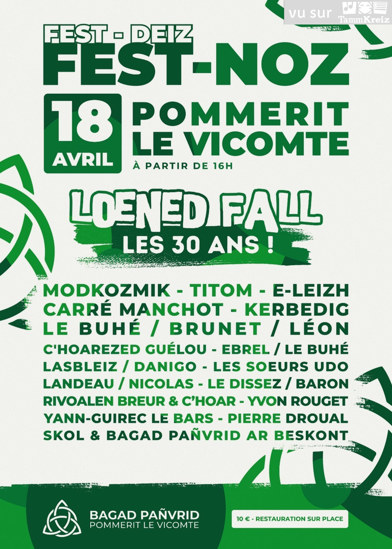 Fest-deiz ha noz&nbsp;à&nbsp;Pommerit-le-Vicomte