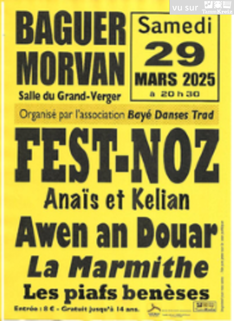 Fest-noz à Baguer-Morvan<br>1 ticket conso offert à nos adhérents