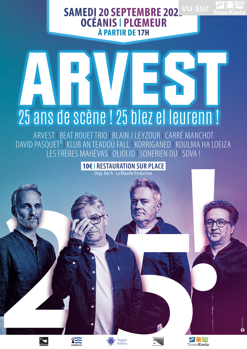 25 ans de scène d'ARVEST à Ploemeur<br><br>Un ticket conso offert à nos adhérents