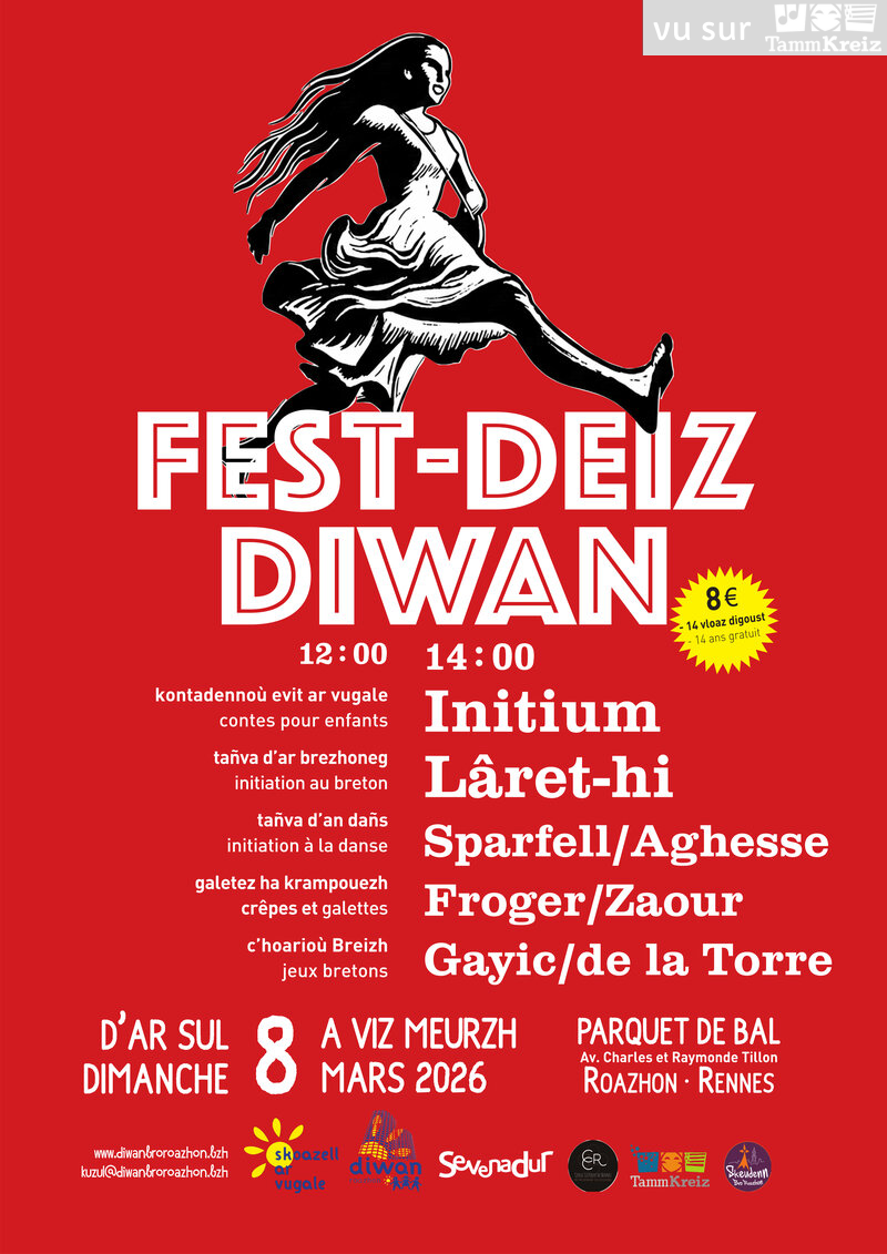 Fest-deiz Diwan à Rennes<br>2€ de réduction offert à nos adhérents
