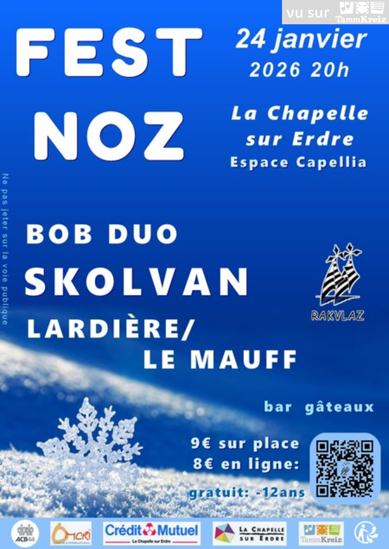 Fest-noz à la Chapelle-sur-Erdre<br>Un ticket gâteau offert aux adhérents