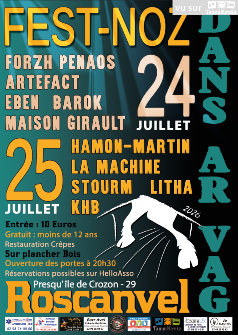 Fest-noz à Roscanvel<br>1 DU offert à nos adhérents