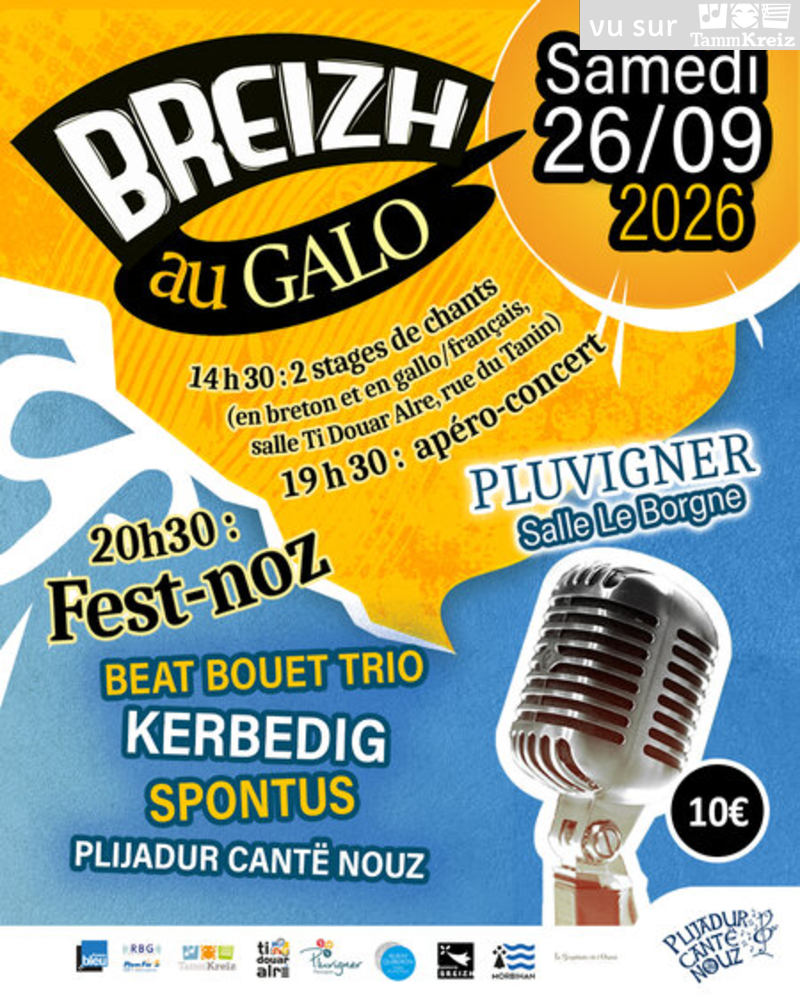 Fest-noz Breizh O galo à Pluvigner<br>Un ticket conso offert à nos adhérents
