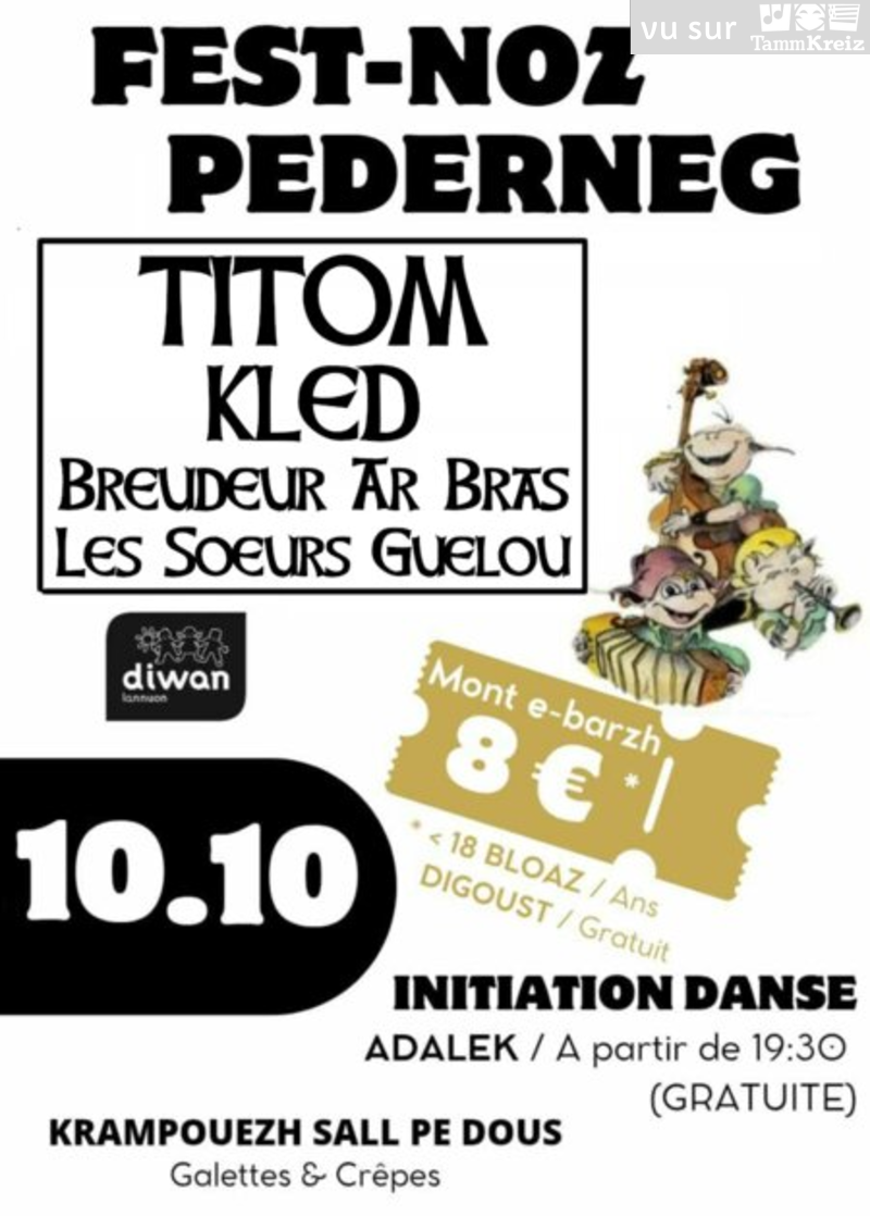 Fest-noz à Pedernec<br>Un ticket conso offert à nos adhérents