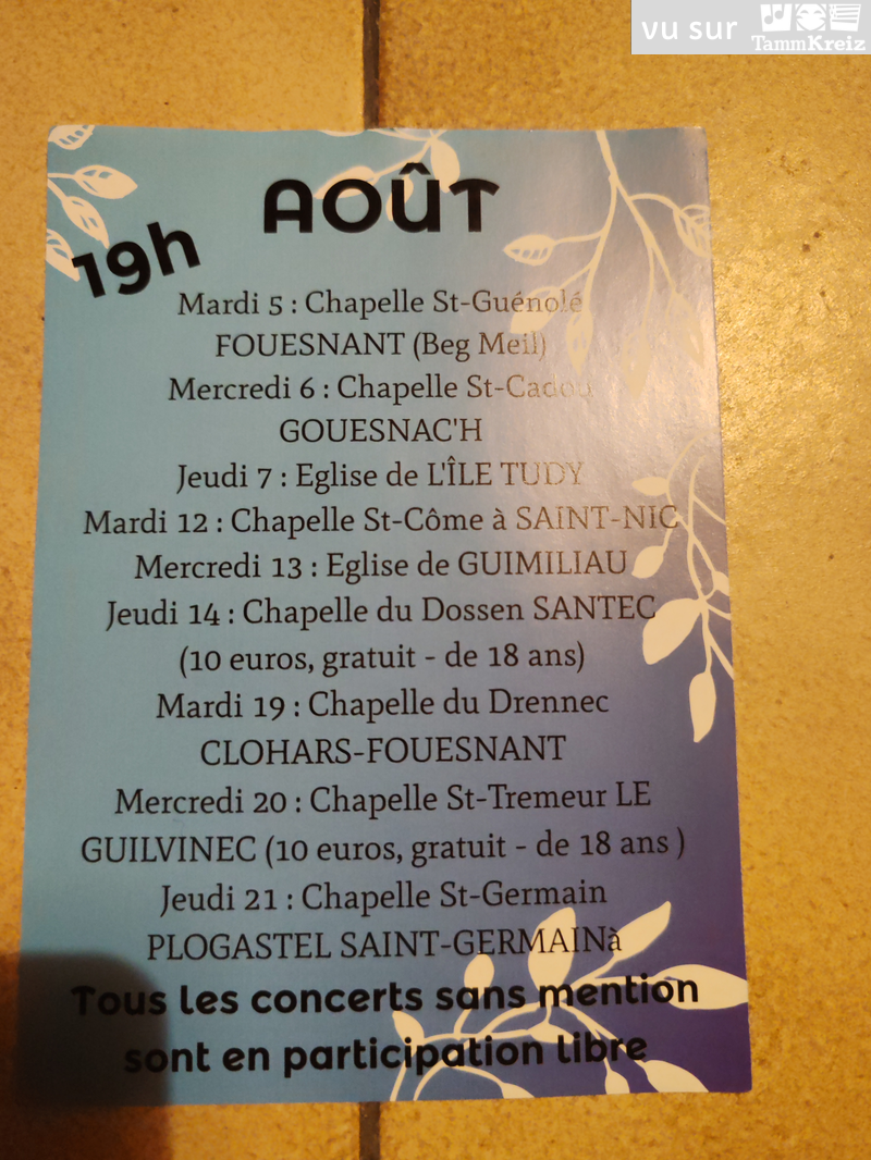 Concert à Fouesnant