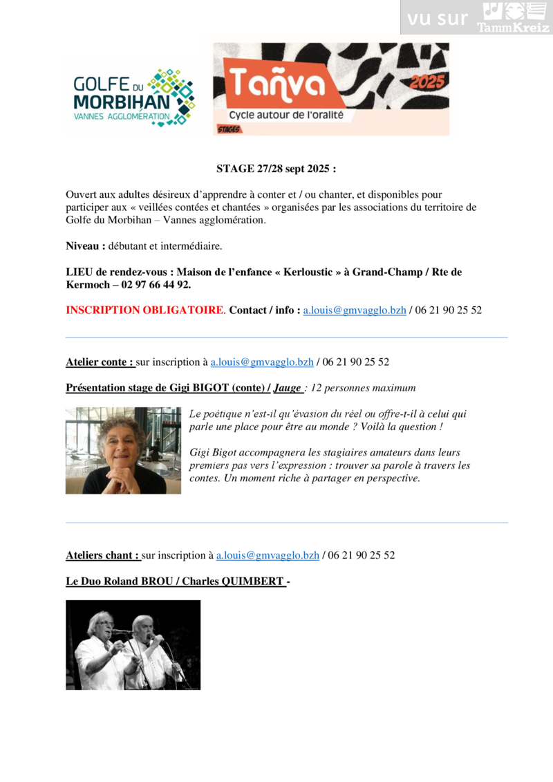 Veillée à Grand-Champ